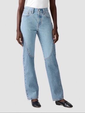 Levi’s Women’s High Rise 501 County Fair Western Straight Jeans - Two Tone 27x30